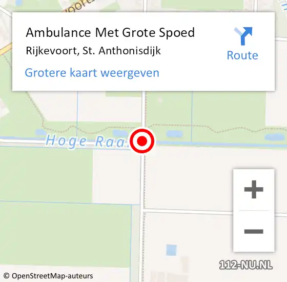 Locatie op kaart van de 112 melding: Ambulance Met Grote Spoed Naar Rijkevoort, St. Anthonisdijk op 29 maart 2020 19:43