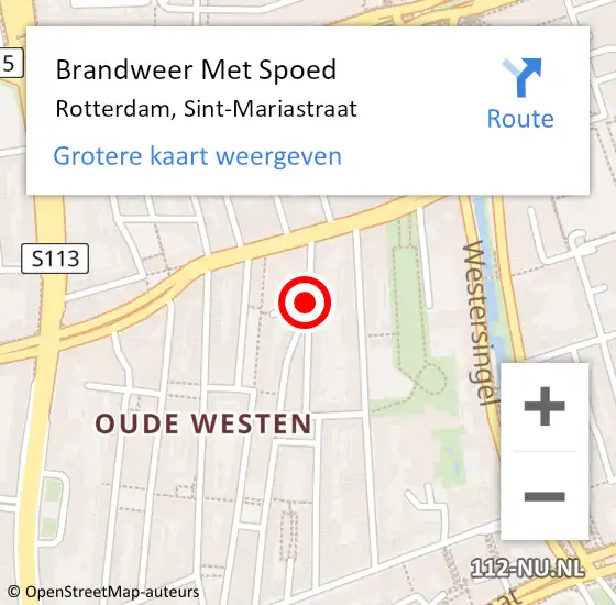 Locatie op kaart van de 112 melding: Brandweer Met Spoed Naar Rotterdam, Sint-Mariastraat op 30 maart 2020 00:22