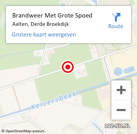 Locatie op kaart van de 112 melding: Brandweer Met Grote Spoed Naar Aalten, Derde Broekdijk op 30 maart 2020 04:45