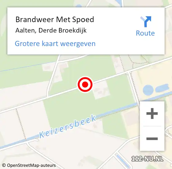 Locatie op kaart van de 112 melding: Brandweer Met Spoed Naar Aalten, Derde Broekdijk op 30 maart 2020 05:47