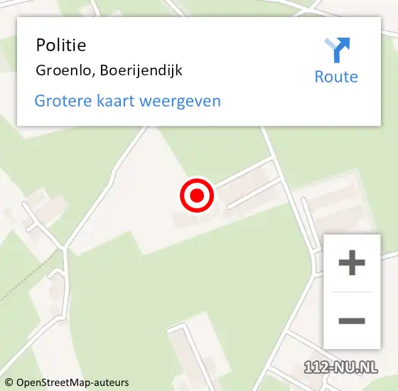 Locatie op kaart van de 112 melding: Politie Groenlo, Boerijendijk op 30 maart 2020 08:04