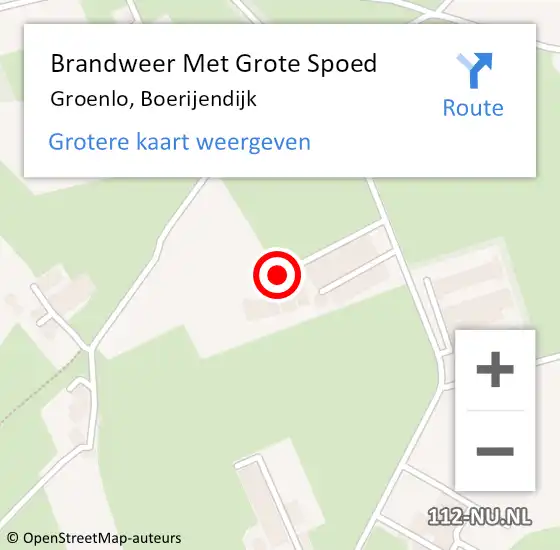 Locatie op kaart van de 112 melding: Brandweer Met Grote Spoed Naar Groenlo, Boerijendijk op 30 maart 2020 08:05
