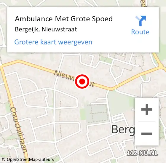 Locatie op kaart van de 112 melding: Ambulance Met Grote Spoed Naar Bergeijk, Nieuwstraat op 30 maart 2020 09:41