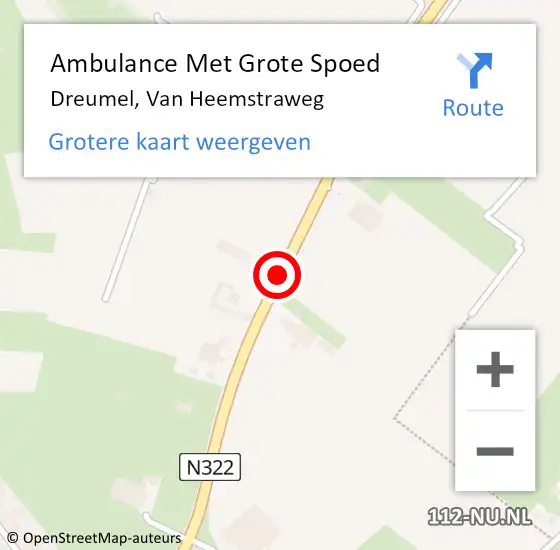Locatie op kaart van de 112 melding: Ambulance Met Grote Spoed Naar Dreumel, Van Heemstraweg op 30 maart 2020 10:18