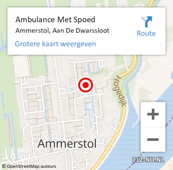 Locatie op kaart van de 112 melding: Ambulance Met Spoed Naar Ammerstol, Aan De Dwarssloot op 2 mei 2014 16:41