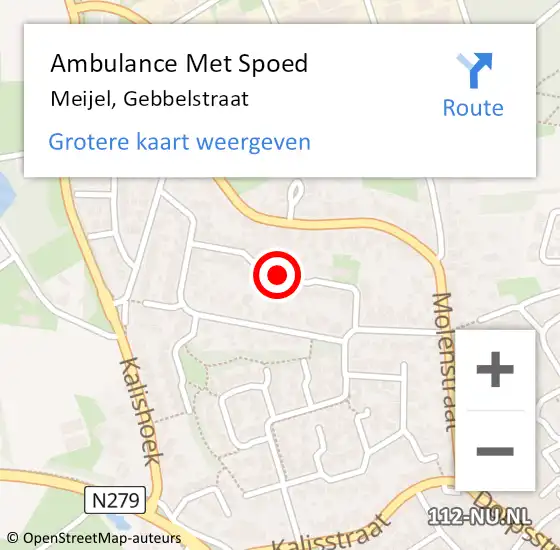 Locatie op kaart van de 112 melding: Ambulance Met Spoed Naar Meijel, Gebbelstraat op 30 maart 2020 16:36