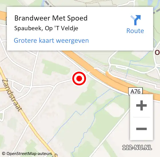 Locatie op kaart van de 112 melding: Brandweer Met Spoed Naar Spaubeek, Op 'T Veldje op 30 maart 2020 17:11