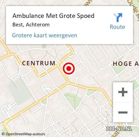 Locatie op kaart van de 112 melding: Ambulance Met Grote Spoed Naar Best, Achterom op 30 maart 2020 18:51
