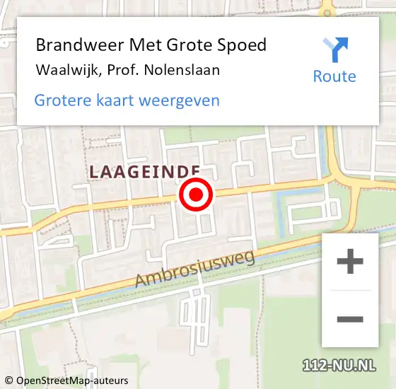 Locatie op kaart van de 112 melding: Brandweer Met Grote Spoed Naar Waalwijk, Prof. Nolenslaan op 30 maart 2020 19:32