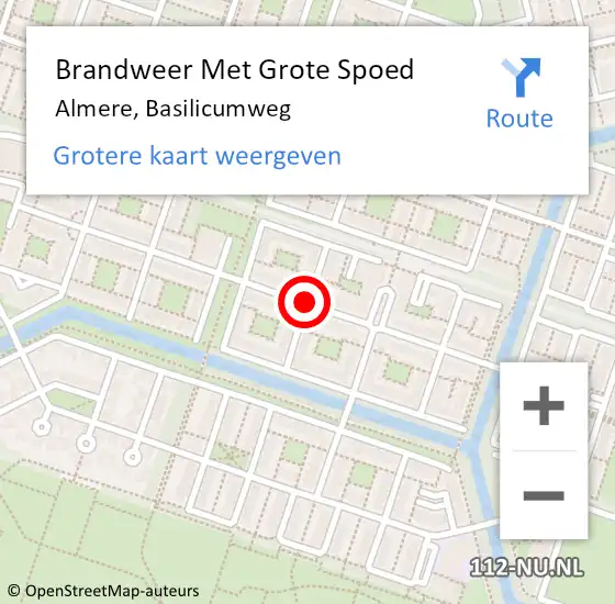 Locatie op kaart van de 112 melding: Brandweer Met Grote Spoed Naar Almere, Basilicumweg op 30 maart 2020 23:08