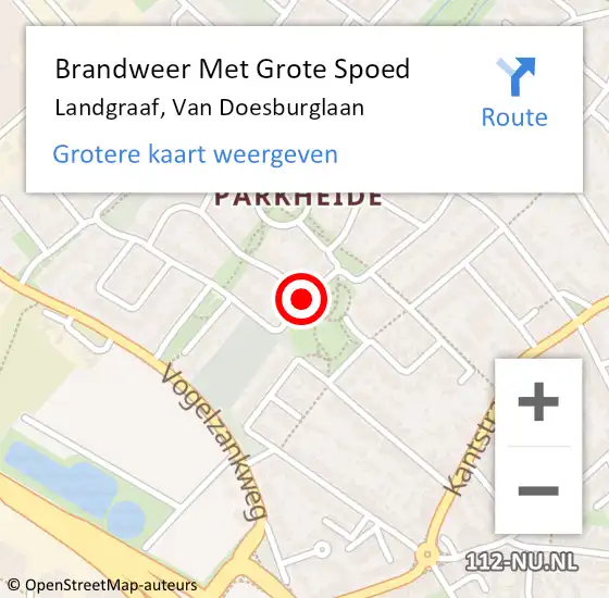 Locatie op kaart van de 112 melding: Brandweer Met Grote Spoed Naar Landgraaf, Van Doesburglaan op 30 maart 2020 23:17