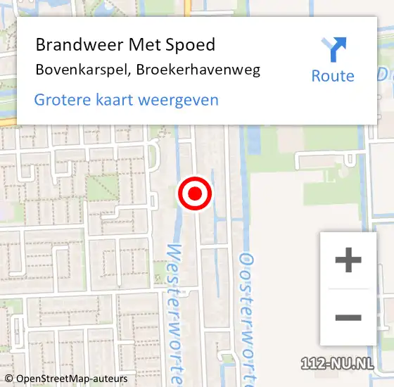 Locatie op kaart van de 112 melding: Brandweer Met Spoed Naar Bovenkarspel, Broekerhavenweg op 31 maart 2020 00:32