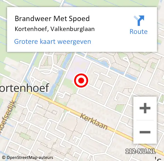 Locatie op kaart van de 112 melding: Brandweer Met Spoed Naar Kortenhoef, Valkenburglaan op 31 maart 2020 02:21