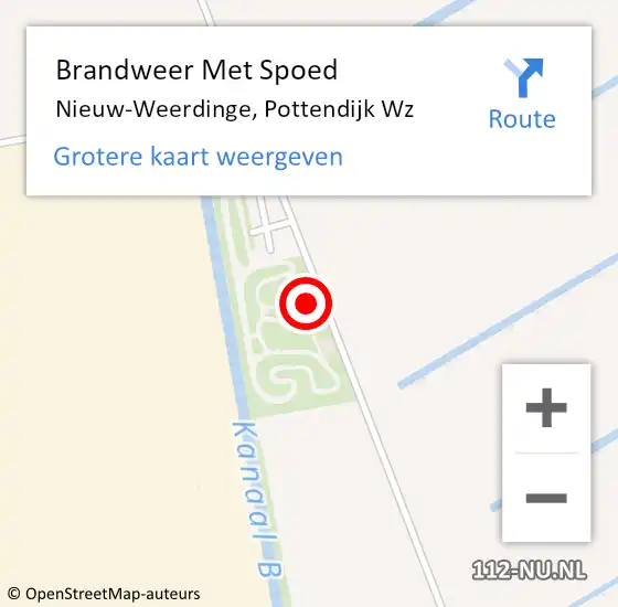 Locatie op kaart van de 112 melding: Brandweer Met Spoed Naar Nieuw-Weerdinge, Pottendijk Wz op 31 maart 2020 02:47