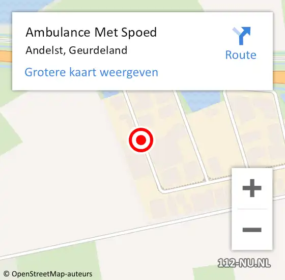 Locatie op kaart van de 112 melding: Ambulance Met Spoed Naar Andelst, Geurdeland op 31 maart 2020 08:49