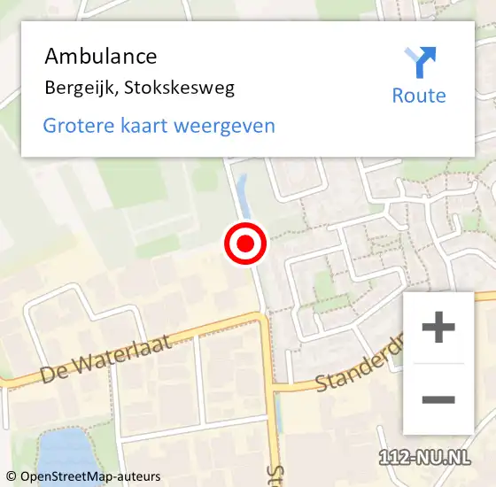 Locatie op kaart van de 112 melding: Ambulance Bergeijk, Stokskesweg op 31 maart 2020 08:51