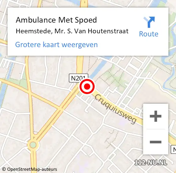 Locatie op kaart van de 112 melding: Ambulance Met Spoed Naar Heemstede, Mr. J. Heemskerkstraat op 31 maart 2020 08:51