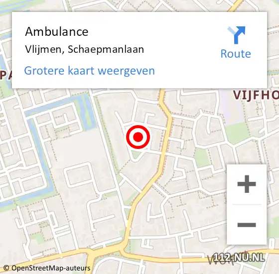 Locatie op kaart van de 112 melding: Ambulance Vlijmen, Schaepmanlaan op 31 maart 2020 09:14