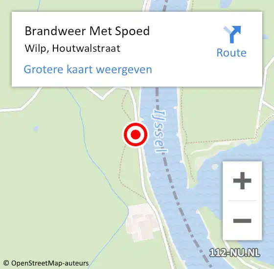 Locatie op kaart van de 112 melding: Brandweer Met Spoed Naar Wilp, Houtwalstraat op 31 maart 2020 09:17