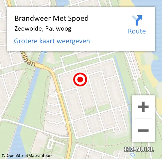 Locatie op kaart van de 112 melding: Brandweer Met Spoed Naar Zeewolde, Pauwoog op 2 mei 2014 17:46