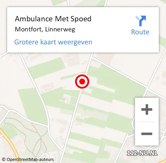 Locatie op kaart van de 112 melding: Ambulance Met Spoed Naar Montfort, Linnerweg op 31 maart 2020 11:32