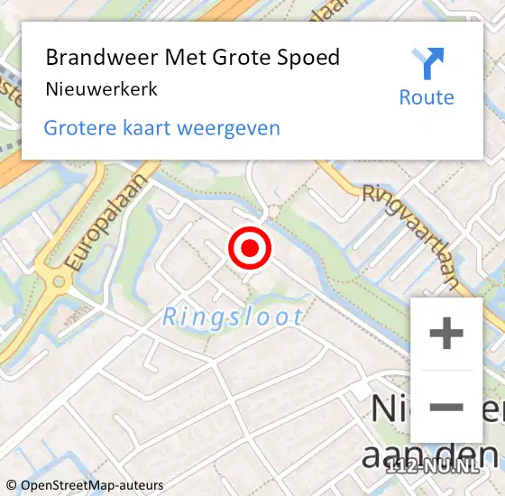 Locatie op kaart van de 112 melding: Brandweer Met Grote Spoed Naar Nieuwerkerk op 31 maart 2020 13:02