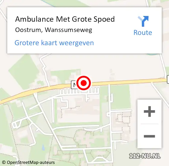 Locatie op kaart van de 112 melding: Ambulance Met Grote Spoed Naar Oostrum, Wanssumseweg op 31 maart 2020 13:09