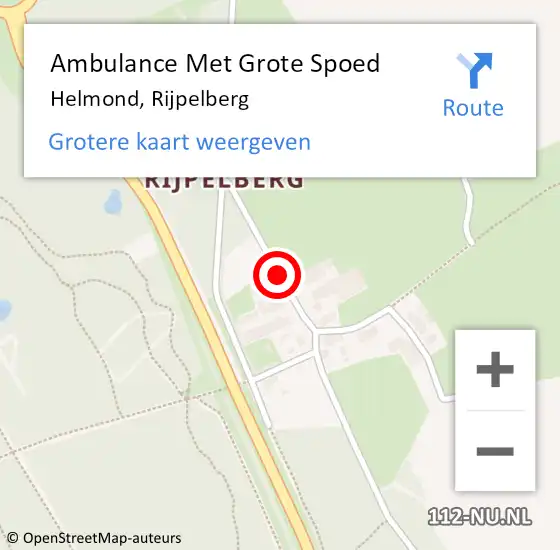 Locatie op kaart van de 112 melding: Ambulance Met Grote Spoed Naar Helmond, Rijpelberg op 31 maart 2020 13:14