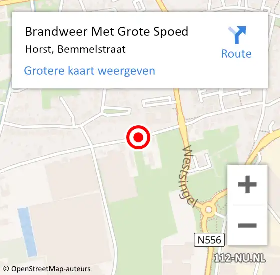 Locatie op kaart van de 112 melding: Brandweer Met Grote Spoed Naar Horst, Bemmelstraat op 31 maart 2020 13:33