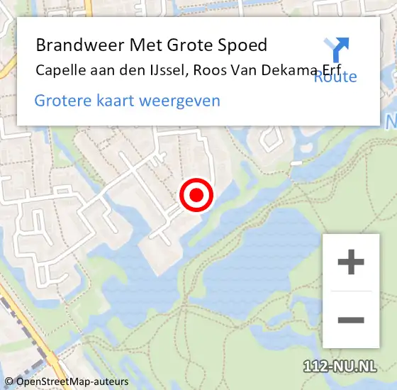 Locatie op kaart van de 112 melding: Brandweer Met Grote Spoed Naar Capelle aan den IJssel, Roos Van Dekama Erf op 31 maart 2020 13:34