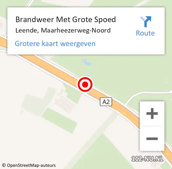 Locatie op kaart van de 112 melding: Brandweer Met Grote Spoed Naar Leende, Maarheezerweg-Noord op 31 maart 2020 15:09