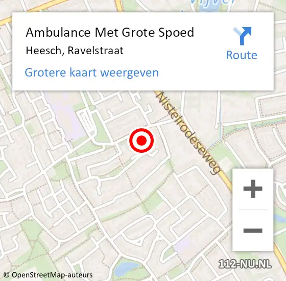 Locatie op kaart van de 112 melding: Ambulance Met Grote Spoed Naar Heesch, Ravelstraat op 31 maart 2020 15:23