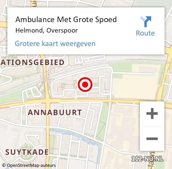 Locatie op kaart van de 112 melding: Ambulance Met Grote Spoed Naar Helmond, Overspoor op 31 maart 2020 17:09