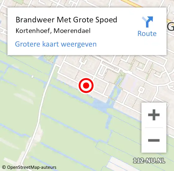 Locatie op kaart van de 112 melding: Brandweer Met Grote Spoed Naar Kortenhoef, Moerendael op 31 maart 2020 18:15