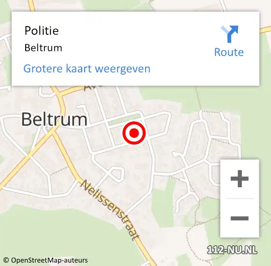 Locatie op kaart van de 112 melding: Politie Beltrum op 31 maart 2020 19:41