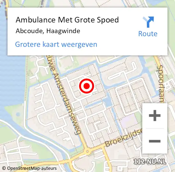 Locatie op kaart van de 112 melding: Ambulance Met Grote Spoed Naar Abcoude, Haagwinde op 31 maart 2020 19:50