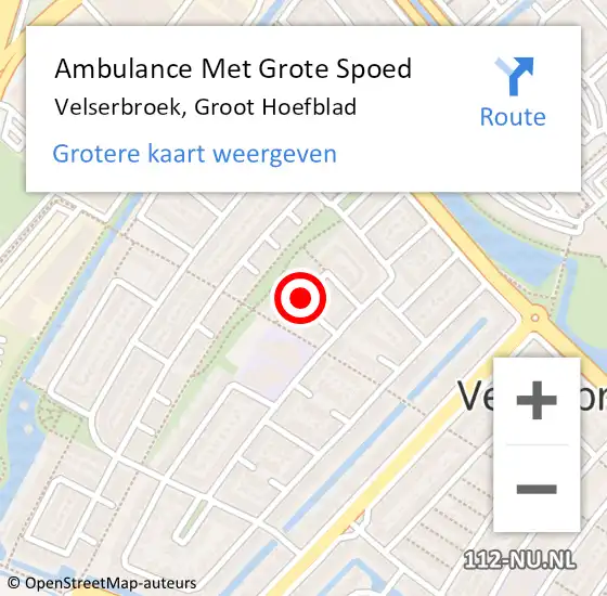 Locatie op kaart van de 112 melding: Ambulance Met Grote Spoed Naar Velserbroek, Groot Hoefblad op 31 maart 2020 19:59