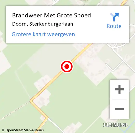 Locatie op kaart van de 112 melding: Brandweer Met Grote Spoed Naar Doorn, Sterkenburgerlaan op 31 maart 2020 20:37