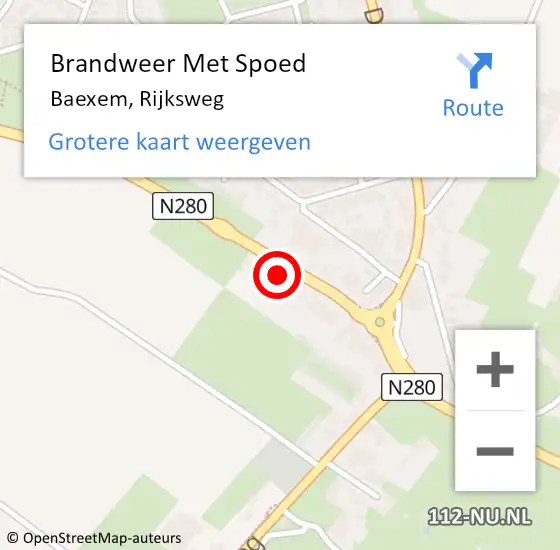 Locatie op kaart van de 112 melding: Brandweer Met Spoed Naar Baexem, Rijksweg op 31 maart 2020 21:22