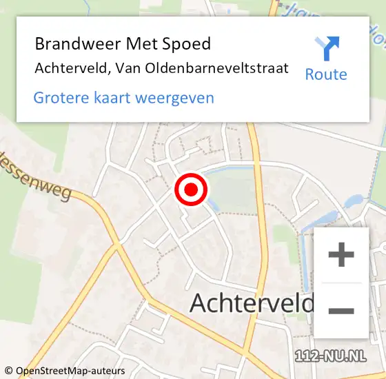 Locatie op kaart van de 112 melding: Brandweer Met Spoed Naar Achterveld, Van Oldenbarneveltstraat op 31 maart 2020 21:31