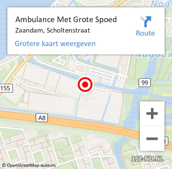 Locatie op kaart van de 112 melding: Ambulance Met Grote Spoed Naar Zaandam, Scholtenstraat op 1 april 2020 02:40