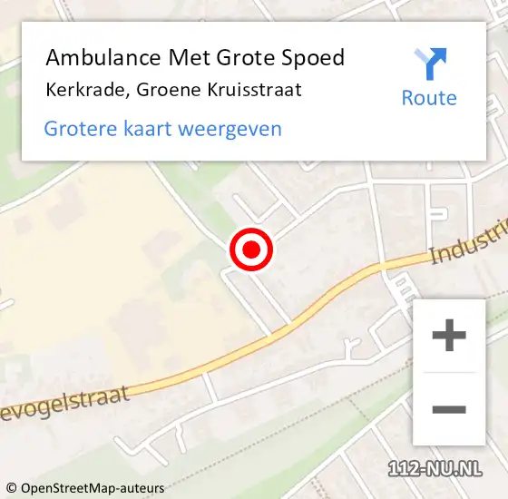 Locatie op kaart van de 112 melding: Ambulance Met Grote Spoed Naar Kerkrade, Groene Kruisstraat op 2 mei 2014 19:16