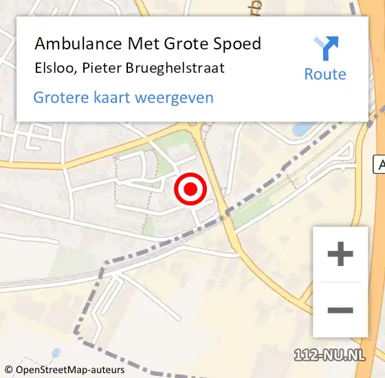 Locatie op kaart van de 112 melding: Ambulance Met Grote Spoed Naar Elsloo, Pieter Brueghelstraat op 2 mei 2014 19:19