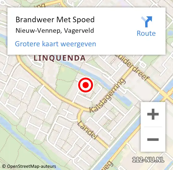 Locatie op kaart van de 112 melding: Brandweer Met Spoed Naar Nieuw-Vennep, Vagerveld op 1 april 2020 09:04