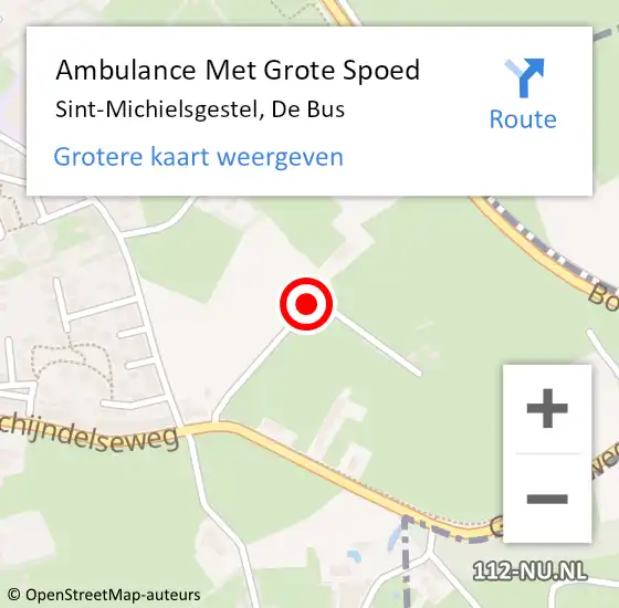 Locatie op kaart van de 112 melding: Ambulance Met Grote Spoed Naar Sint-Michielsgestel, De Bus op 1 april 2020 09:24