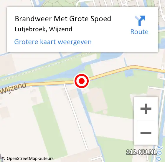 Locatie op kaart van de 112 melding: Brandweer Met Grote Spoed Naar Lutjebroek, Wijzend op 1 april 2020 09:49