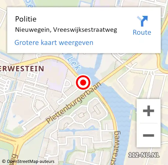 Locatie op kaart van de 112 melding: Politie Nieuwegein, Vreeswijksestraatweg op 1 april 2020 10:06