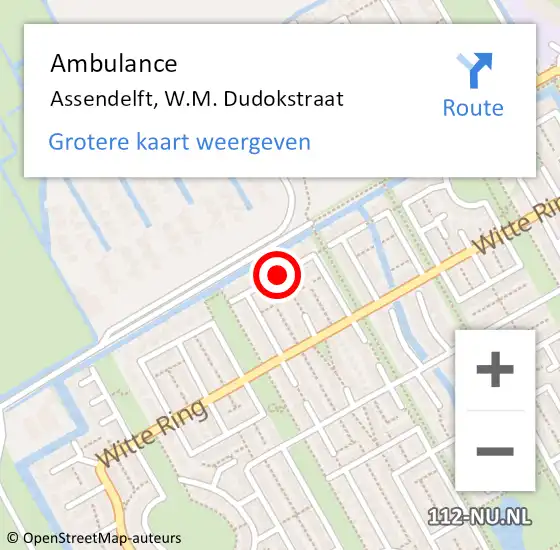 Locatie op kaart van de 112 melding: Ambulance Assendelft, W.M. Dudokstraat op 1 april 2020 11:34