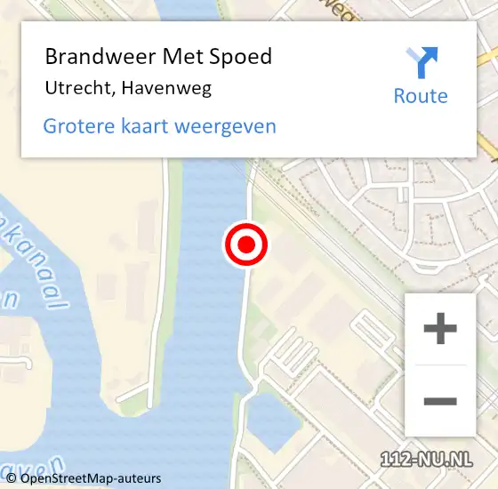 Locatie op kaart van de 112 melding: Brandweer Met Spoed Naar Utrecht, Havenweg op 1 april 2020 12:45