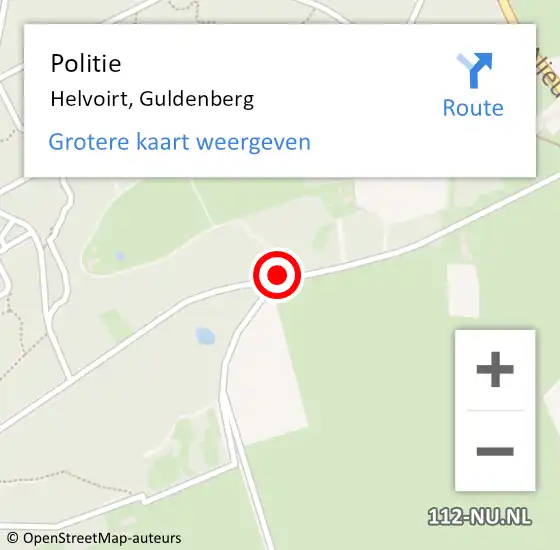 Locatie op kaart van de 112 melding: Politie Helvoirt, Guldenberg op 1 april 2020 13:43